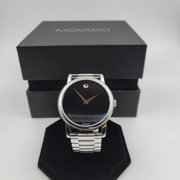 MOVADO 腕時計(クォーツ) シルバー/ブラック Movado | Accessories | Movado Silver Luxury Black Dial Mens